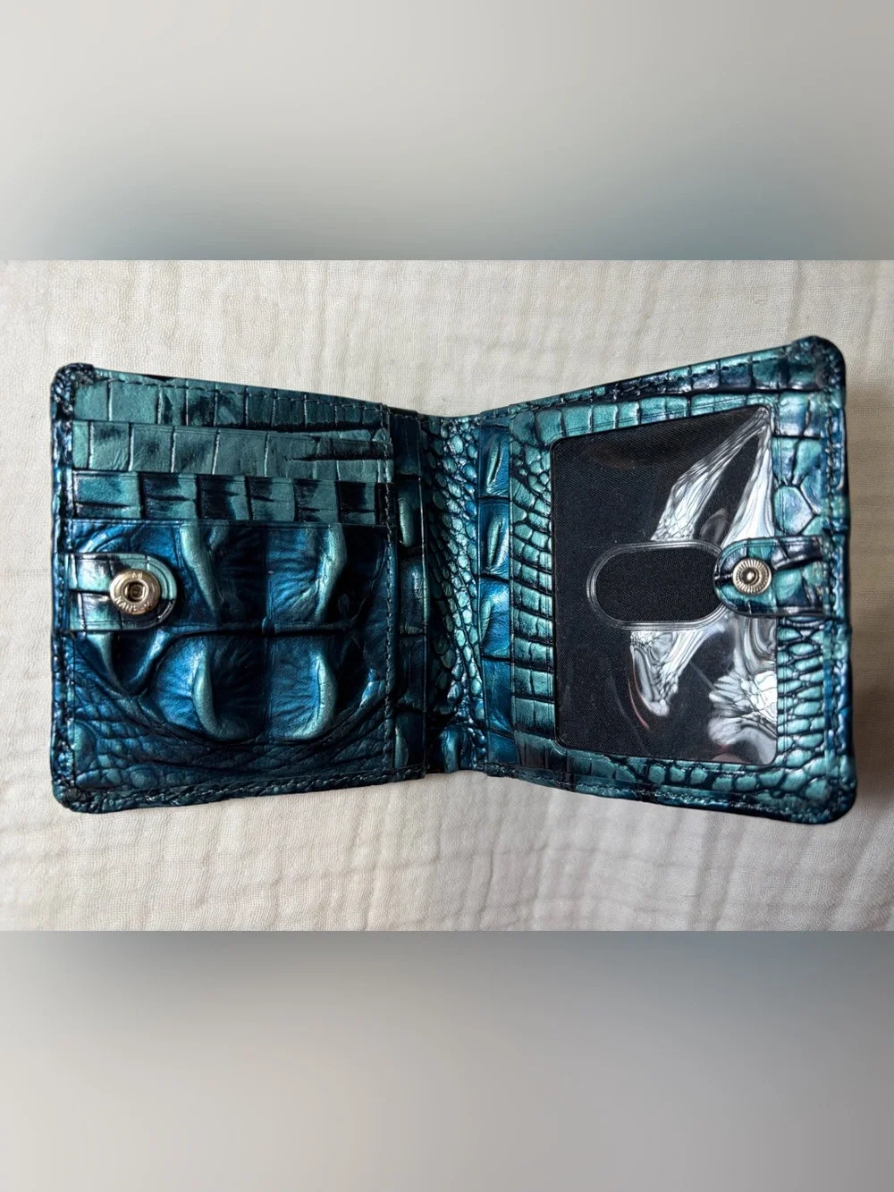 Brahmin Jane Mini Bifold Snap Wallet Aura Blue Melbourne